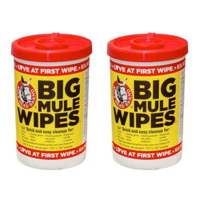 Mule Head Brand Heavy-Duty Cleaning Wipes, All-Purpose Automotive & Home Cleaning Wipes, Grease, Paint & Grime Remover, 2 pk.