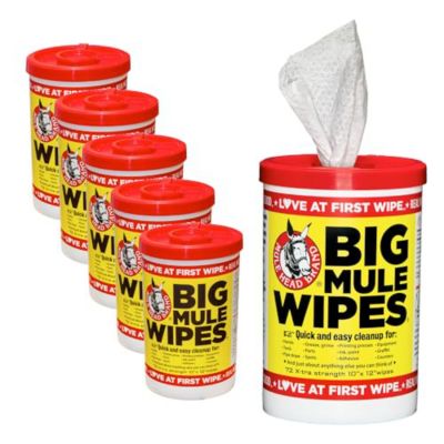 Mule Head Brand Heavy-Duty Cleaning Wipes, All-Purpose Automotive & Home Cleaning Wipes, Grease, Paint & Grime Remover, 6 pk.