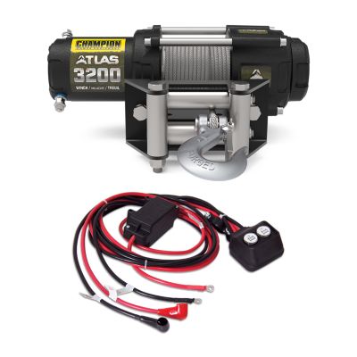 Champion Power Equipment Atlas 3200 lb. ATV/UTV Steel Cable Winch Kit