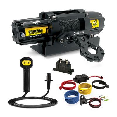 Champion Power Equipment XL 7500-lb. UTV Synthetic Rope Winch Kit
