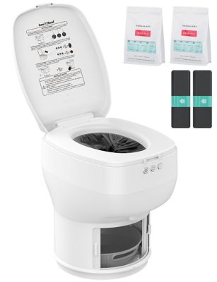 Modiwell Dry Flush RV Toilet-Waterless, Odor-Free, Rechargeable Self-Contained for RVs, Vans, Boats & Tiny Homes-R1808