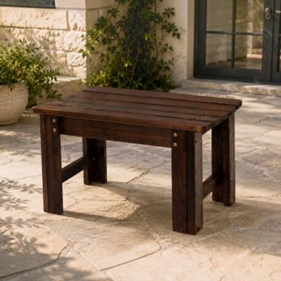 Shine Company Ashford 24 in. Rustic Solid Wood Backless Outdoor Bench