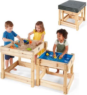 Plum Wooden Sand and Water Table with Cover, 2 Toddler Sensory Table ...