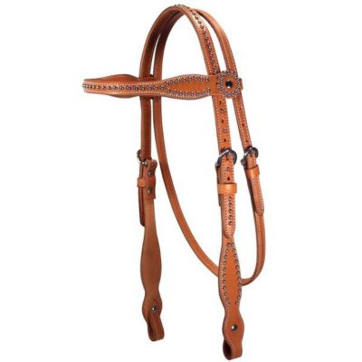 Tahoe Tack Tahoe High Country Western Browband Headstall with Spots Opulent Leather