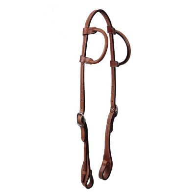 Tahoe Tack Leather Western Double Ear Headstall with Quick Change Bit Ends and One Year Warranty