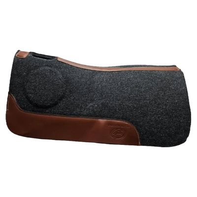 Tahoe Tack Ortho Ride Premium Saddle Pad Premium Wool Blend Felt Black Top with Fleece Lining, 1 in. Thick, Shock Absorbing