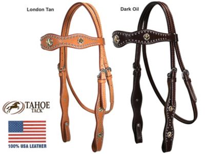 Tahoe Tack Tahoe Caballero Headstall with Stars and Spots Opulent Leather