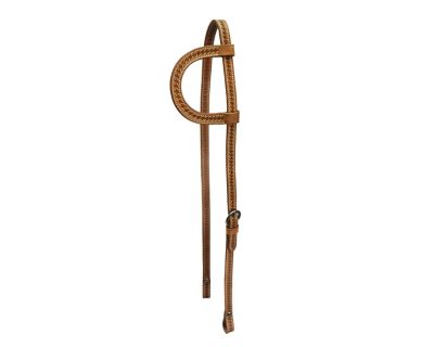 Tahoe Tack Tahoe Basket Weave Hand Tooled Slip Ear Headstall Opulent Leather