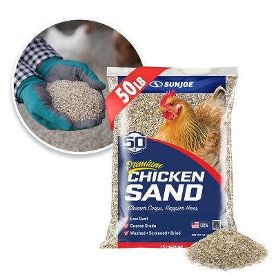 Sun Joe Chicken Coop Sand Low Dust Coarse Grade, Washed, Screen, Dried, 50 lb. Bag