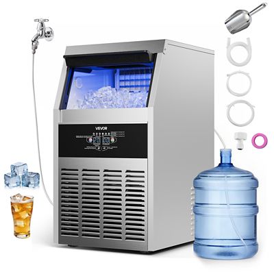 VEVOR Commercial Ice Maker Machine, 150 lb./24h with 30 lb. Storage Capacity