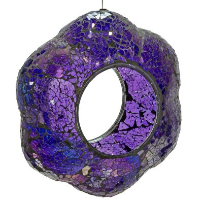 Sunnydaze Decor Flower Fly-Through Hanging Bird Feeder, 9 in. (23cm), Iridescent Purple