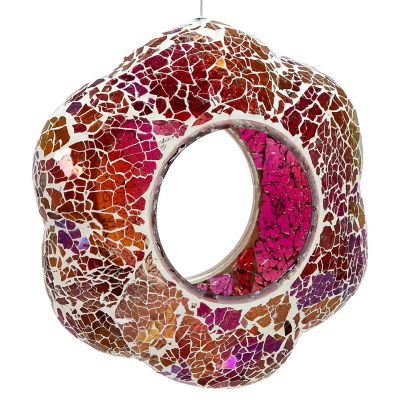 Sunnydaze Decor Flower Fly-Through Hanging Bird Feeder, 9 in. (23cm), Pearl Pink