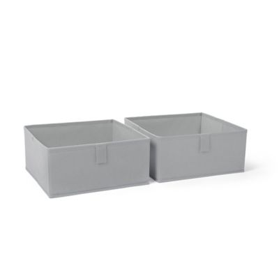 RiverRidge Home Kids Folding Storage Bin Set, 10.5 x 10.5 x 5in. Bins with Handles, 2 pc.