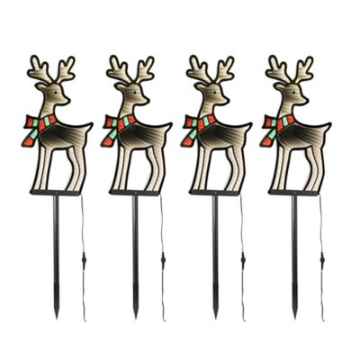 Melrose International Reindeer Pathway Light Ekkolight, 4 pc.