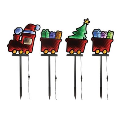 Melrose International Holiday Train Pathway Light Ekkolight, 4 pc.