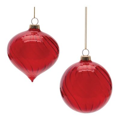 Melrose International Swirled Glass Ornament, 12 pc.