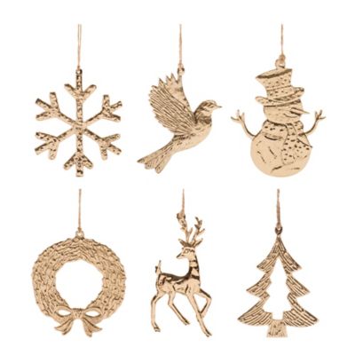 Melrose International Aluminum Ornament Assortment Set of 6