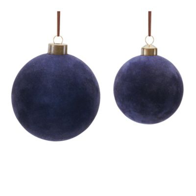 Melrose International Velvet Glass Ball Ornament, 12 pc.