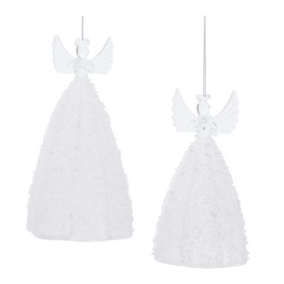 Melrose International Glass Angel Ornament Set of 2