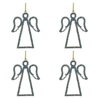 Melrose International Angel Ornament Set of 4, 5.25 in. H Iron & Acrylic