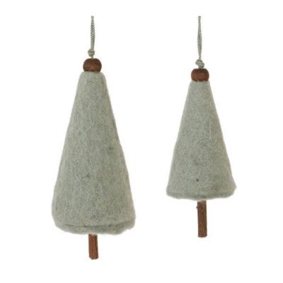 Melrose International Felt Wool Pine Tree Ornament, 8 pc.