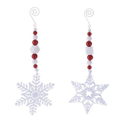 Melrose International Snowflake Drop Ornaments, 6 pc.