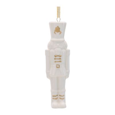 Melrose International Porcelain Nutcracker Ornament with Gold Accents, 12 pc.
