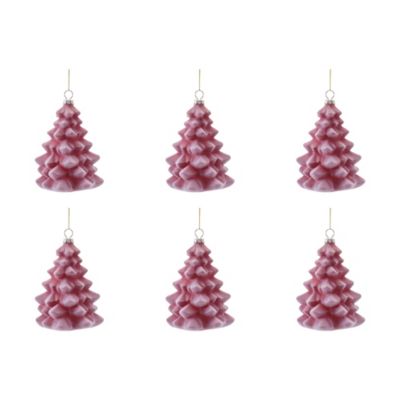 Melrose International Glass Tree Ornaments, 6 pc.