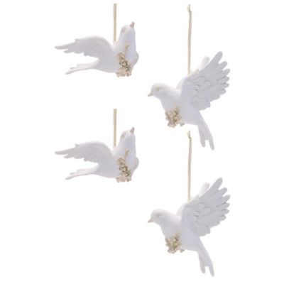 Melrose International Dove Ornament, 4 pc.