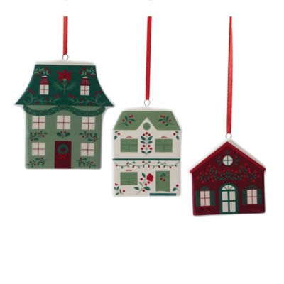 Melrose International Ceramic House Ornament Assortment, 9 pc.