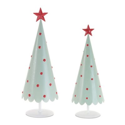Melrose International Metal Christmas Tree with Red Star, 2 pk.
