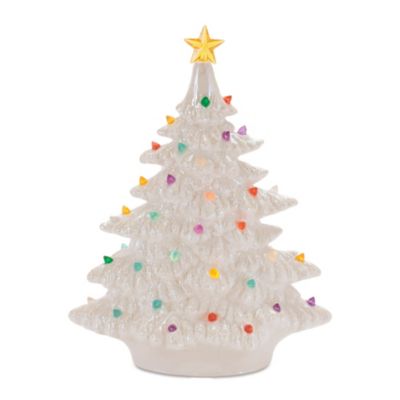 Melrose International Lighted Ceramic Christmas Tree with Multicolor Bulbs 11 in.H