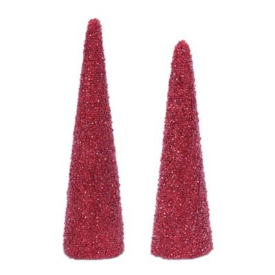 Melrose International Beaded Cone Tree, 2 pk.