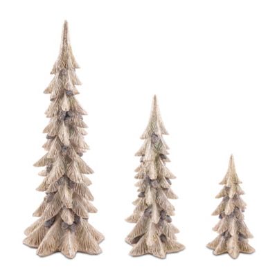Melrose International Metallic Pine Tree with Pinecones, 3 pk.