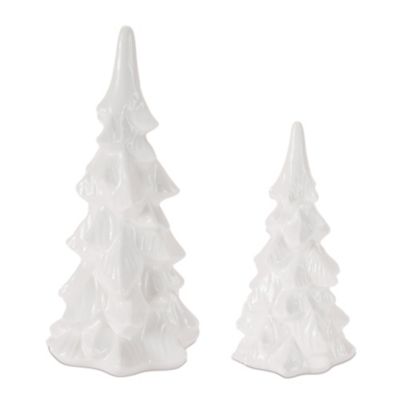 Melrose International Glossy Ceramic Christmas Trees, 2 pk.