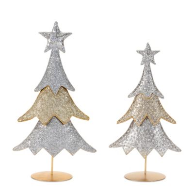 Melrose International Jeweled Metal Christmas Tree, 2 pk.