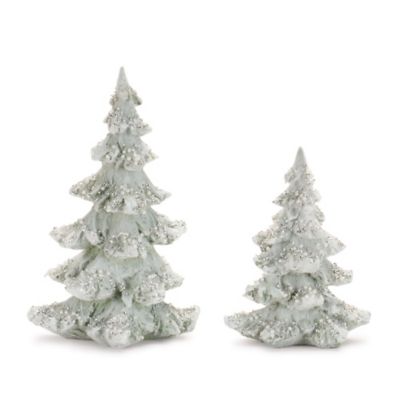 Melrose International Beaded Frosted Christmas Trees, 2 pk.