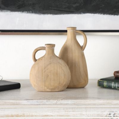 Harper & Willow Wood Slim Jug Inspired Decorative Vase