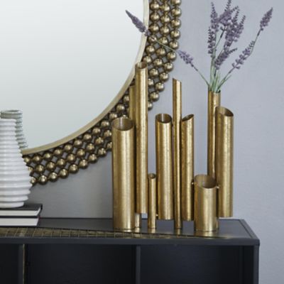 Cosmoliving by Cosmopolitan Metal Organ Pipe Decorative Vase