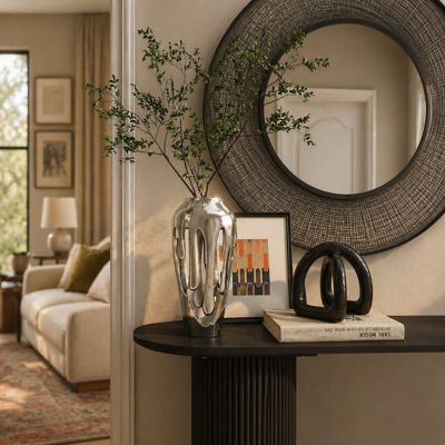 Harper & Willow Aluminum Metal Drip Abstract Decorative Vase with Melting Designed Body