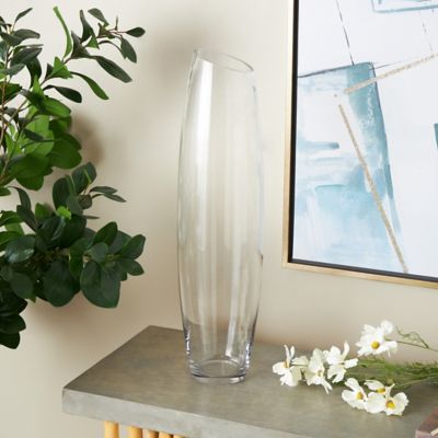 Harper & Willow Glass Tall Slanted Decorative Vase