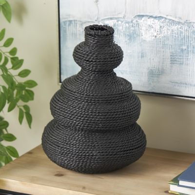 Harper & Willow Seagrass Handmade Woven Bubble Decorative Vase with Abstract Bubble Shape