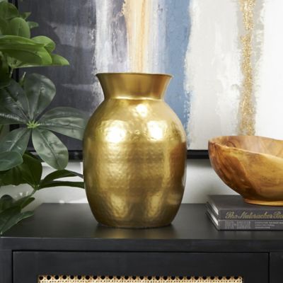 Harper & Willow Metal Hammered Spotted Decorative Vase