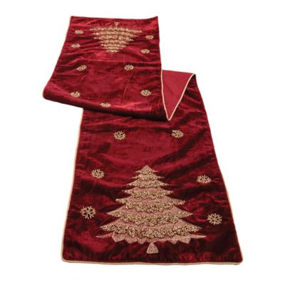 Melrose International Embroidered Pine Tree Table Runner 72 in.L