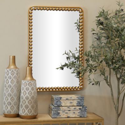 Harper & Willow Metal Rectangular Beaded Room Wall Mirror