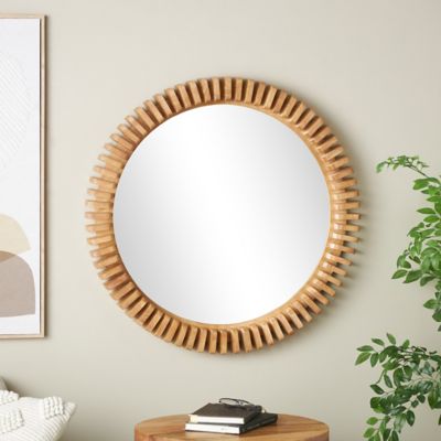 Harper & Willow Wood Handmade Room Wall Mirror with Spiral Edges