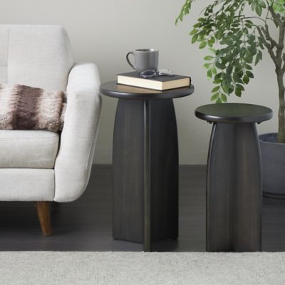 Harper & Willow Wood Pedestal Side End Accent Table