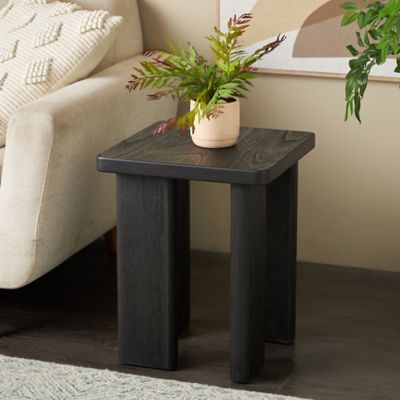 Harper & Willow Wood Handmade Side End Accent Table with Square Tabletop