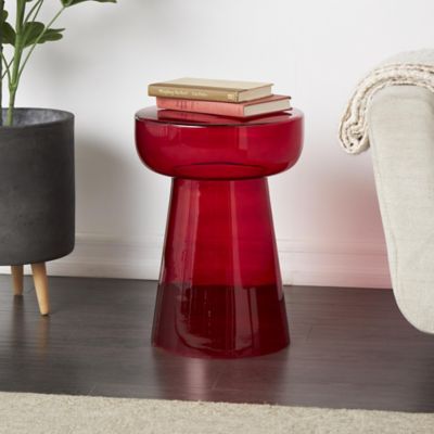 Harper & Willow 14 in. Glass Modern Side End Accent Table