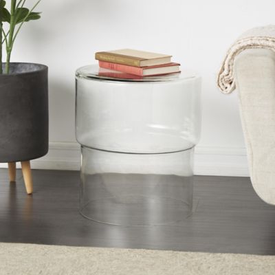 Harper & Willow 16 in.Glass Modern Side End Accent Table